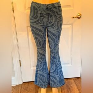 Hollister Blue Swirl Flare Jeans